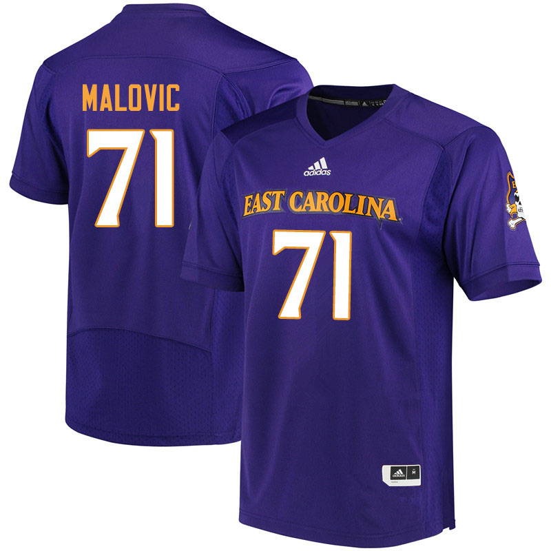 Men #71 Bailey Malovic ECU Pirates College Football Jerseys Sale-Purple